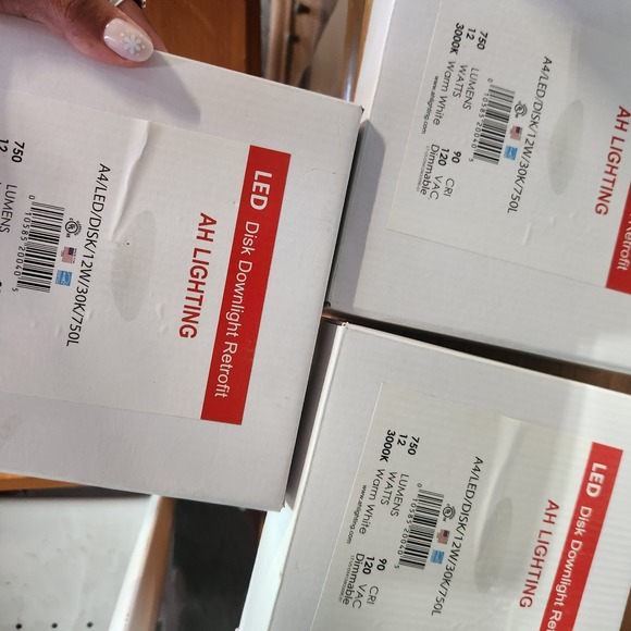 LED Disk Downlight Retrofit AH Lighting A4 Lot of 3 12 W 750 Lumens Warm White - Picture 9 of 10